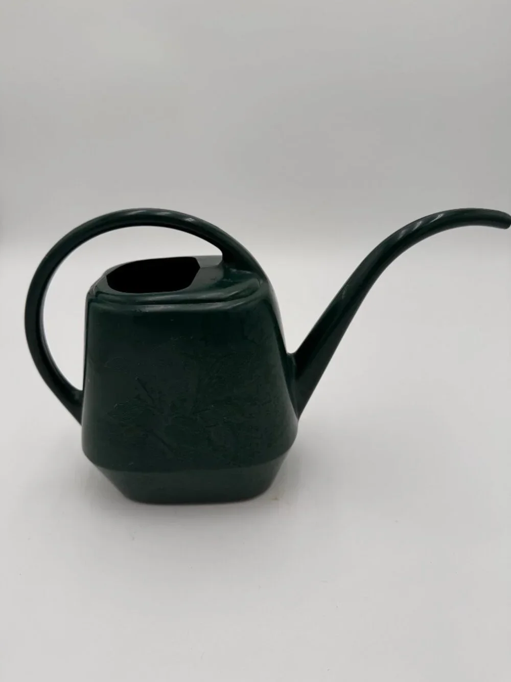 Vintage Duraco Green Plastic Watering Can Leaf Design Handle Spout Indoor